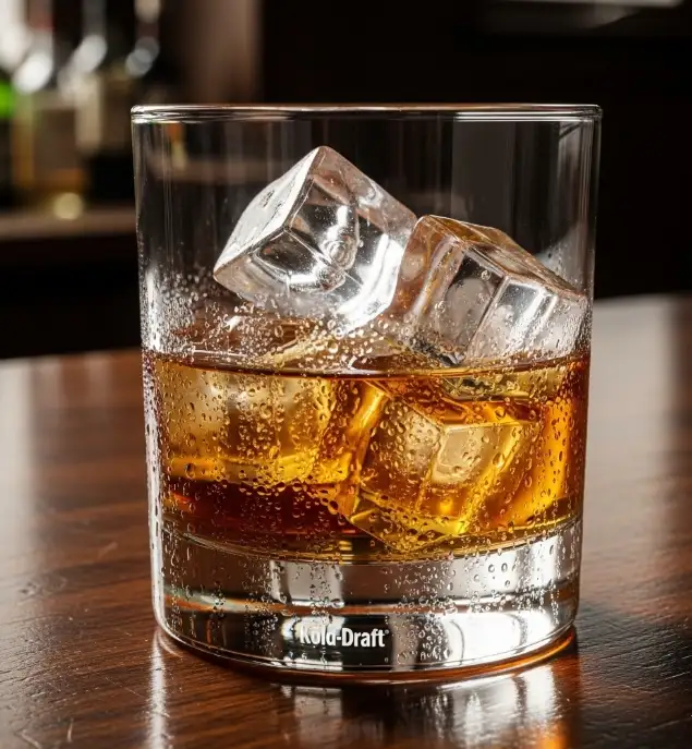 Kold Draft ice cubes in a drink for Hoboken bar service