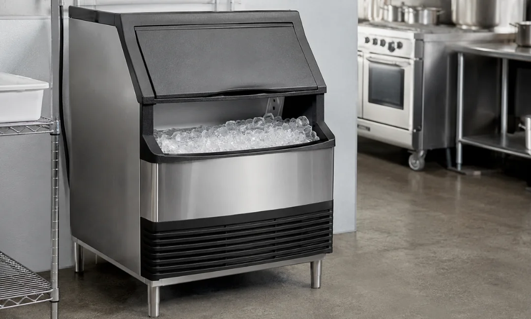 Under-bar commercial ice machine rental supporting a Jersey City bar