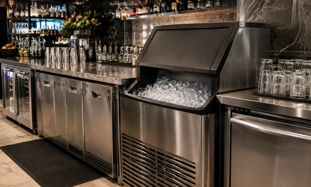 Commercial ice machine rental setup for Jersey City NJ businesses and events