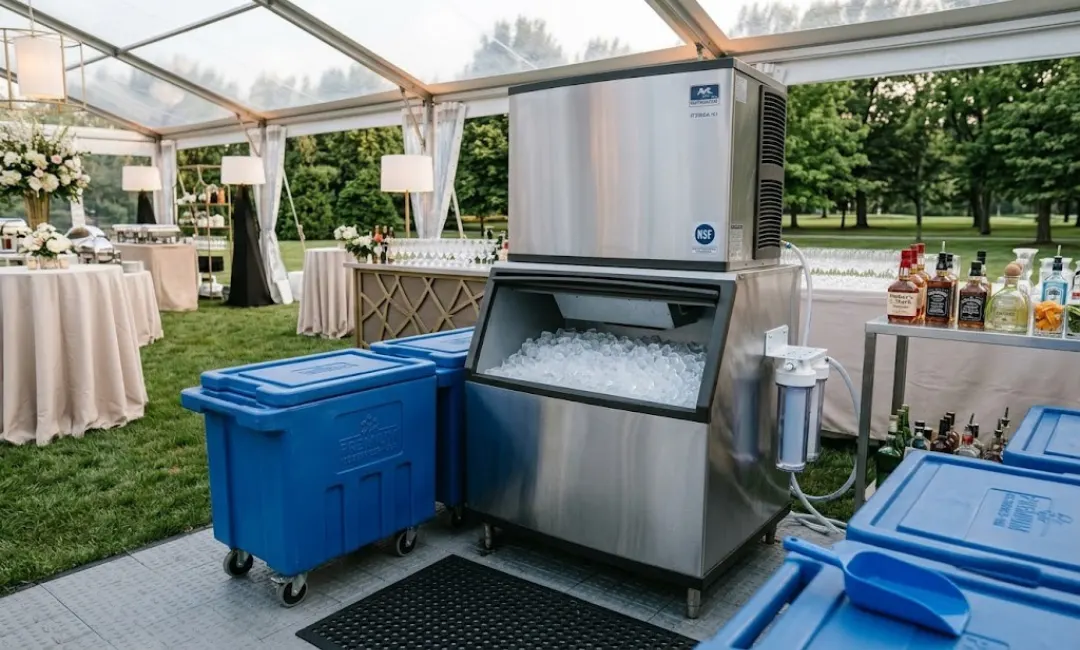 Temporary ice equipment supporting peak event demand